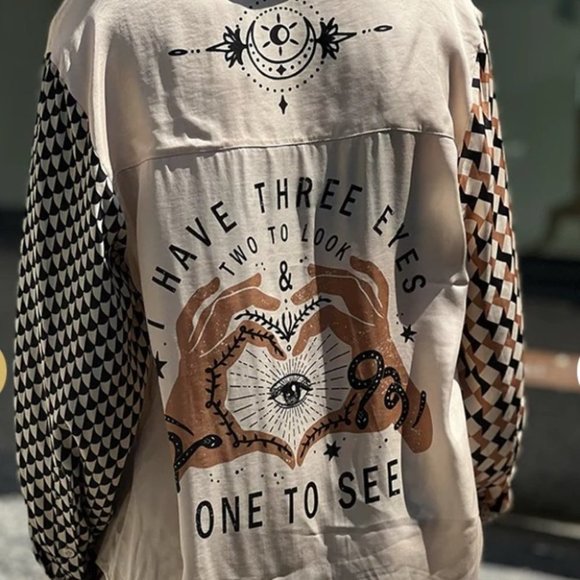 Me369 Scarlett Tattoo Print Silk Shirt - Picture 2 of 12